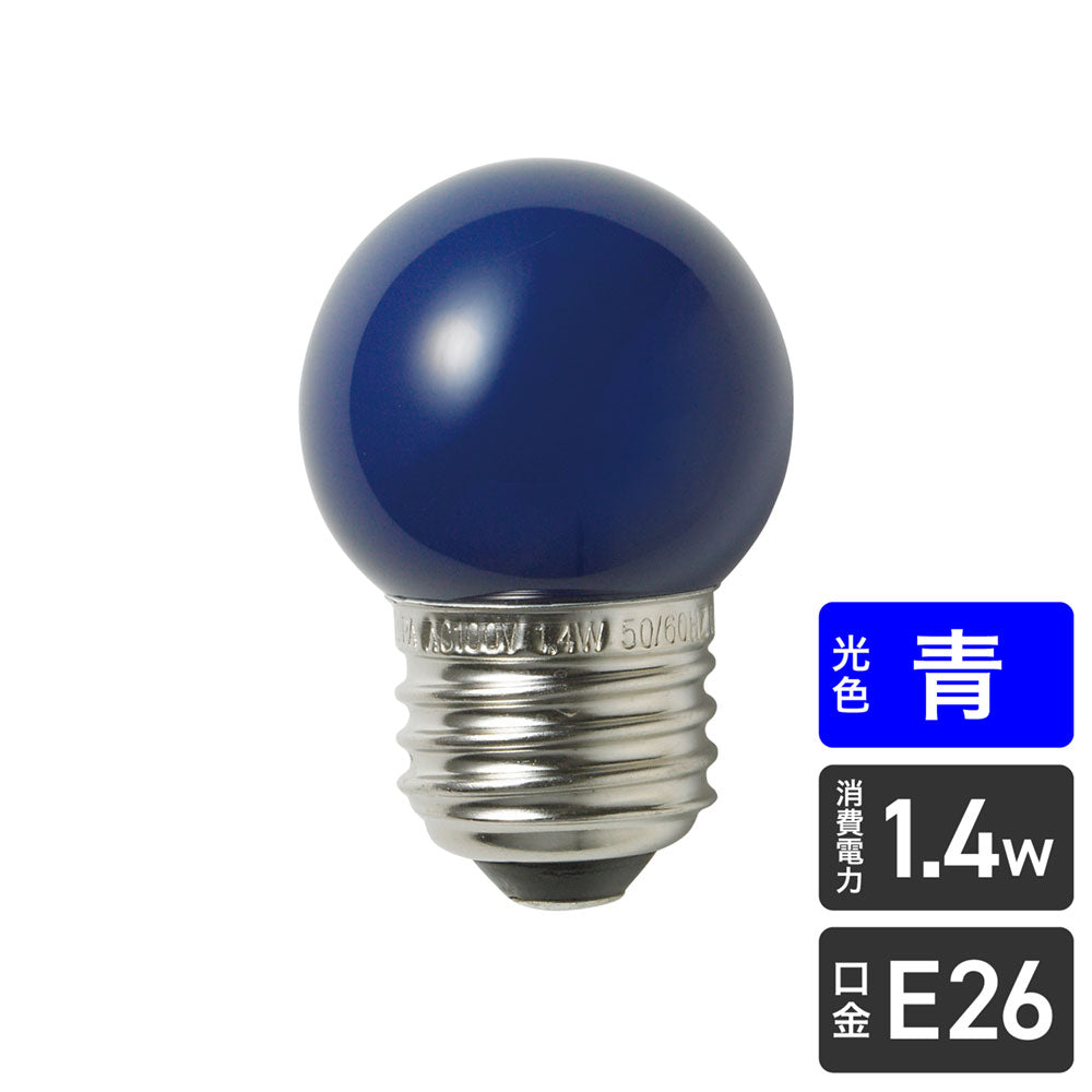 LDG1B-G-G252_1687700_LED装飾電球 ミニボールG40形 E26 青色_ELPA(エルパ・朝日電器)
